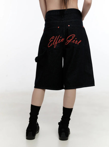 red-text-graphic-embroidered-jorts-cl504