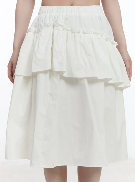 Ruffled Tiered Midi Skirt CA503