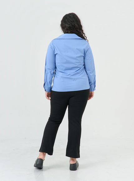 Plus Cotton Bending Bootcut Pants IS05