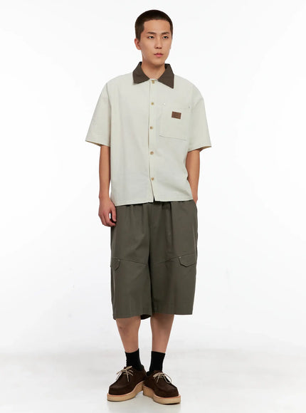 Men's Two-Tone Button-Up IG511