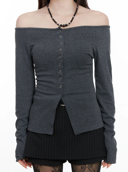 buttoned-off-shoulder-long-sleeve-cardigan-co520