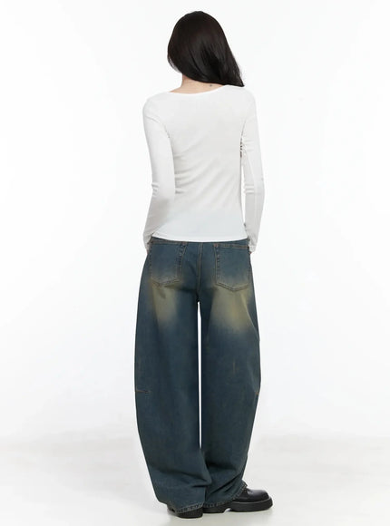 tata-vintage-dark-blue-washed-wide-leg-jeans-ij528