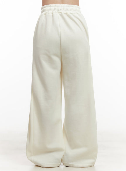 Cozy Pintuck Buttoned Wide-Leg Sweatpants IJ510