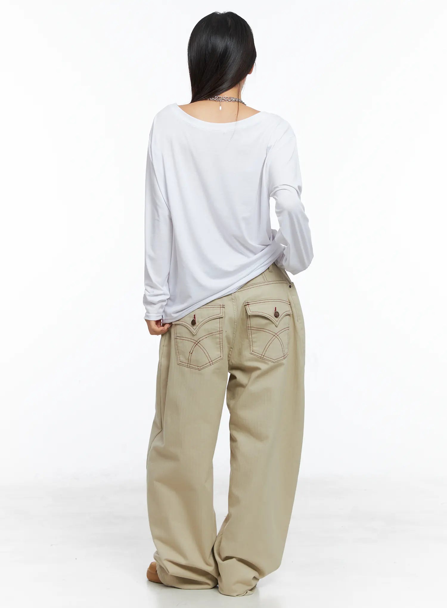 Summer Stitch Wide Cotton Pants CS503