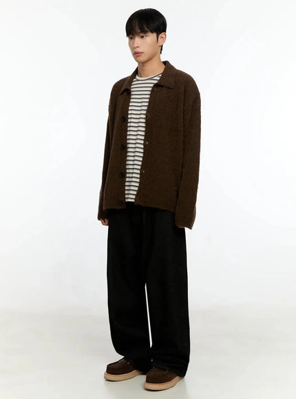 mens-simple-wool-collar-cardigan-in525