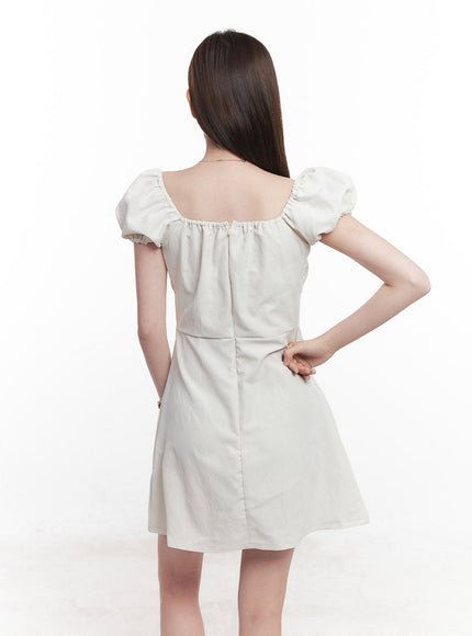puff-sleeve-shirring-mini-dress-cy515