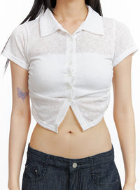 solid-mesh-crop-collar-blouse-cl403