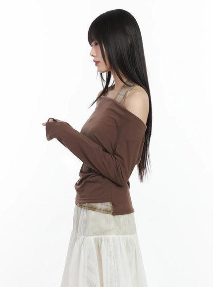 plaid-layered-off-shoulder-top-im523