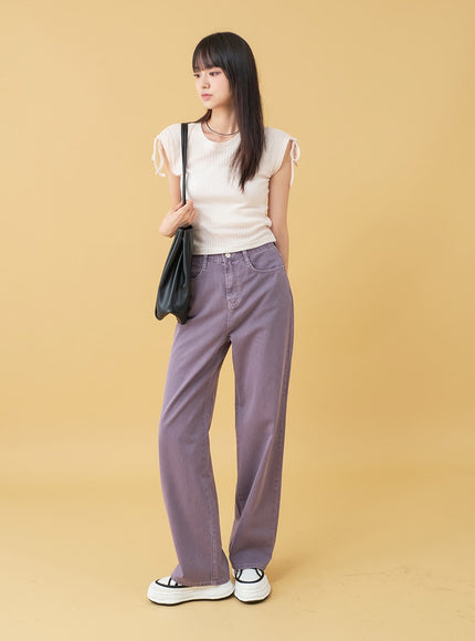 Long Cotton Colored Wide Pants OU15