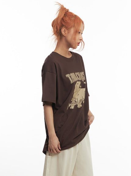 Golden Pup Graphic Oversize T-Shirt IM528