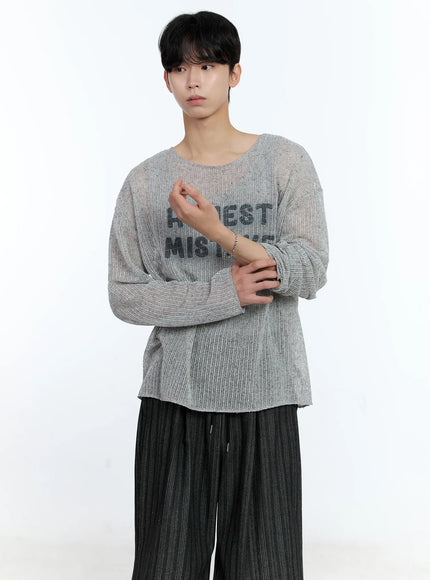 Men's Mesh Long Sleeve Graphic Top IG501