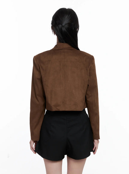 Cropped Faux Suede Jacket CS523