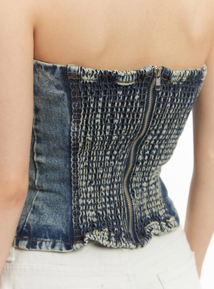Urban Denim Stitched Tube Top CA503