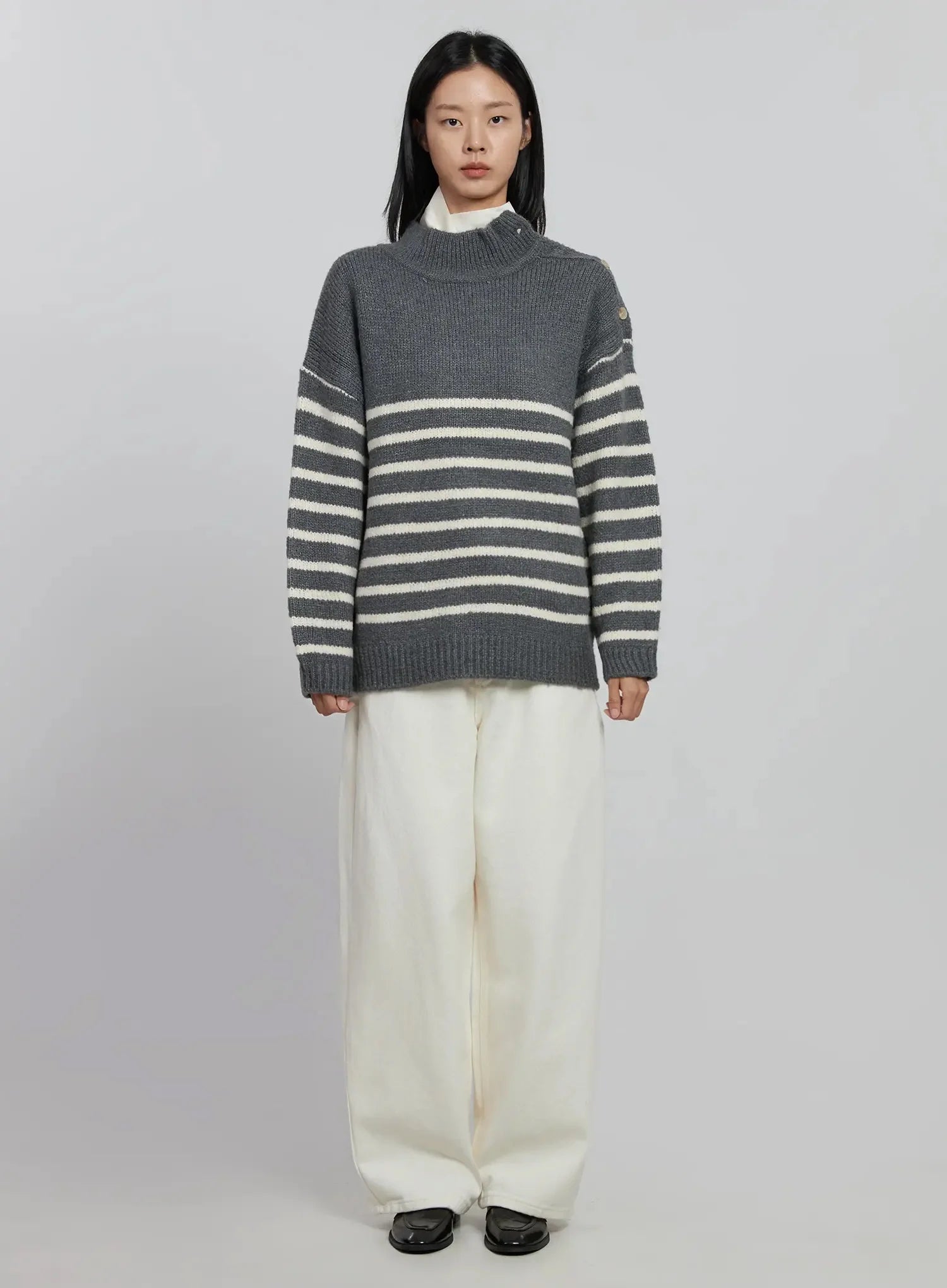 shoulder-cutout-striped-knit-sweater-id504