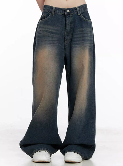 Solji Acid Washed Wide-Leg Jeans IL531