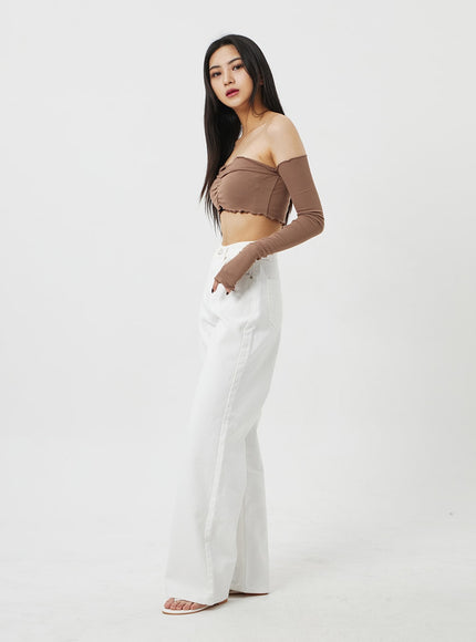 High Waist White Pants BF323
