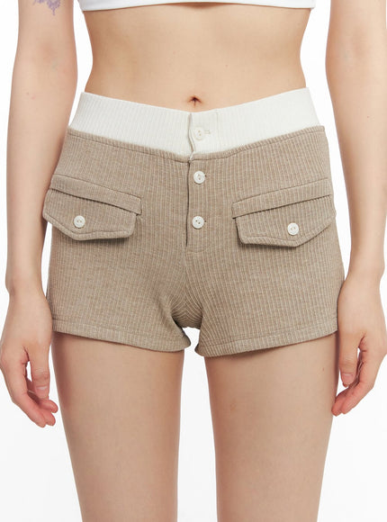 ribbed-two-tone-slim-fit-shorts-cy514