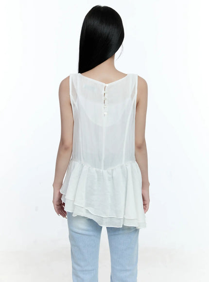 asymmetric-ruffle-sleeveless-blouse-cg513