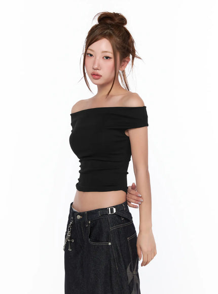 basic-off-shoulder-top-ca515 / Black