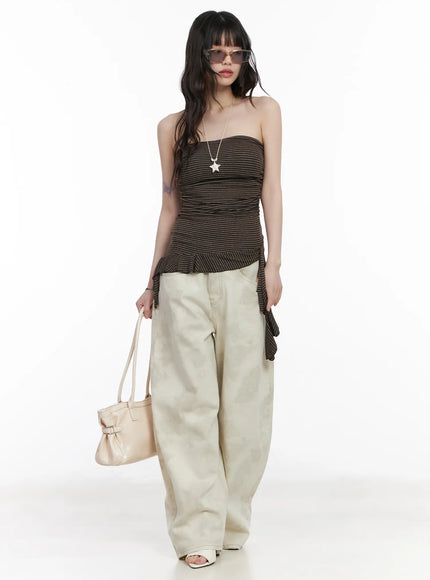 striped-frill-detail-tube-top-cm526