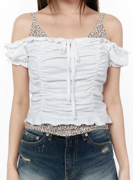 front-tie-ruched-off-shoulder-blouse-cy519