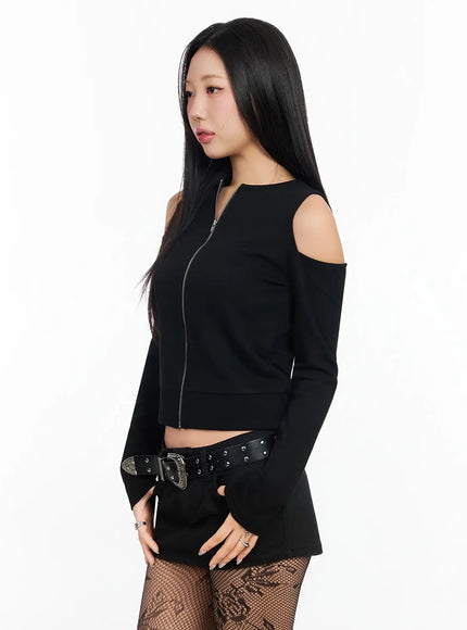 chic-shoulder-cut-out-zip-up-top-ia507