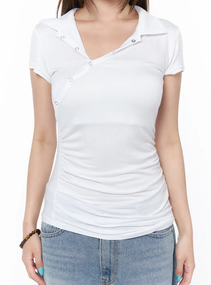 asymmetrical-snap-collar-shirred-tee-cy529