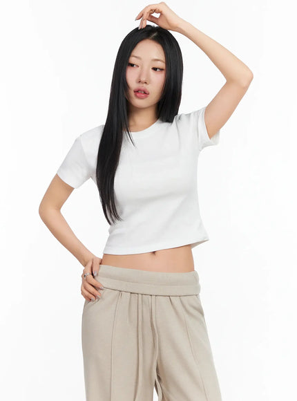 Cropped Slim-Fit Tee IA507