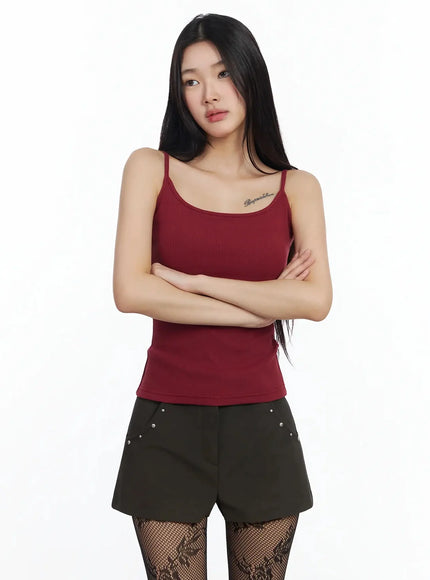 Basic Stretchy Ribbed Tank Top IM530