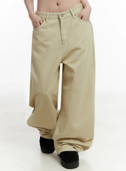 wide-herringbone-fleece-lined-pants-ij521