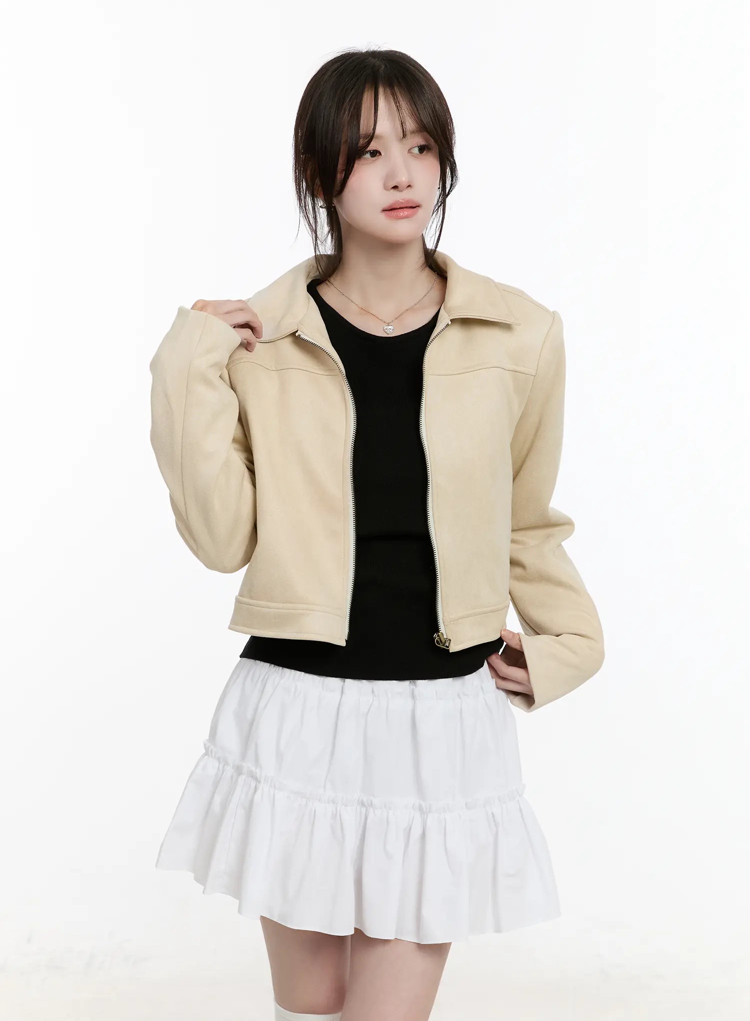 Chic Suede Zip-Up Jacket CM505