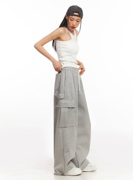 Comfy Cargo Wide-Fit Sweatpants IA504