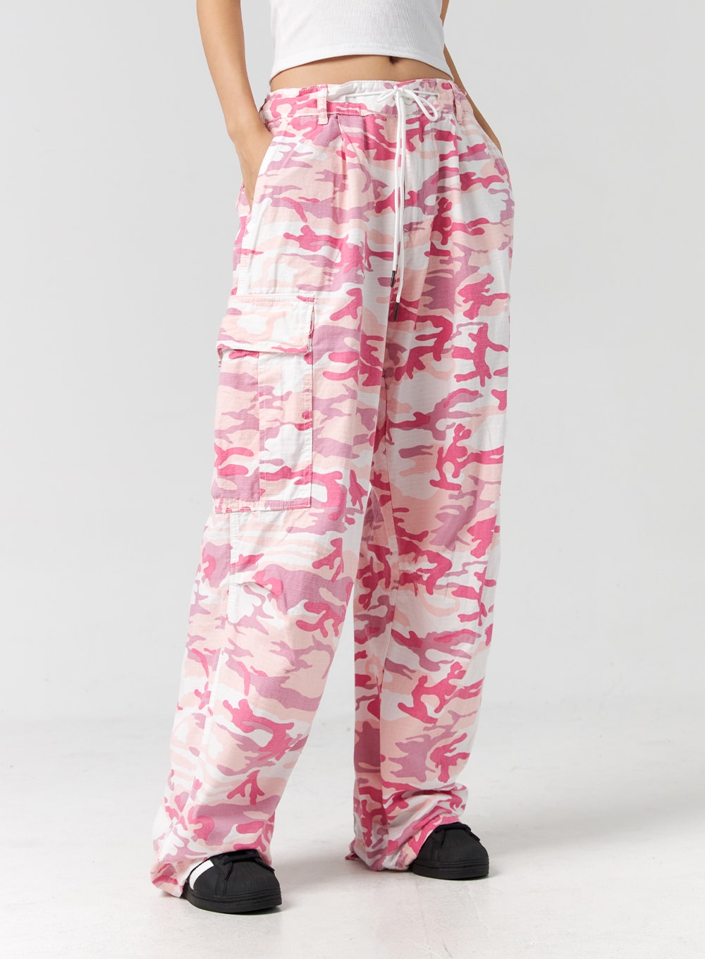 Zara Cotton Cargo Army Camouflage Print Pattern High Waisted Tapered Leg  Pants | eBay