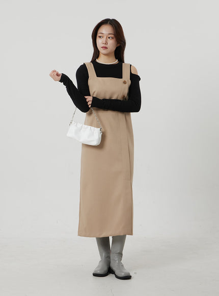 Wrapped Button Maxi Dress OF307