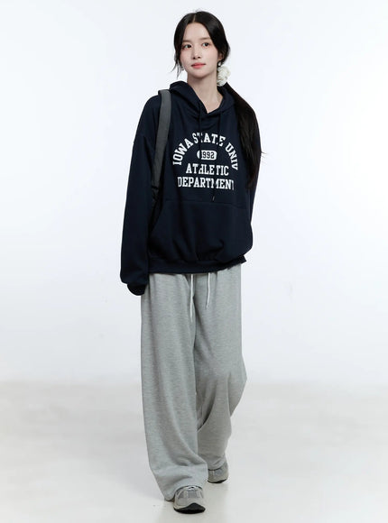 University Print Oversized Hoodie CG514