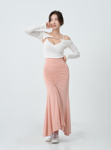 Off-Shoulder Knit Bolero Cardigan IO26