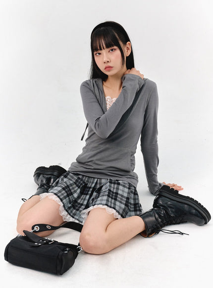 checkered-pleated-mini-skirt-is321