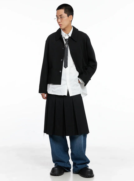 Men's Cropped Button-Up Jacket IS502