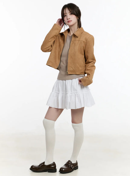 Chic Suede Zip-Up Jacket CM505