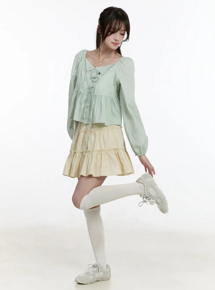 ruffle-ribbon-puff-sleeve-blouse-cm505