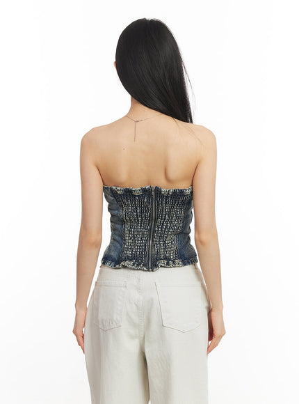 Urban Denim Stitched Tube Top CA503