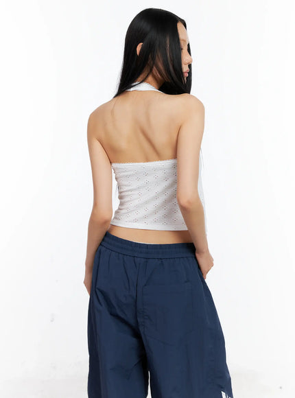 lace-ribbon-halter-top-cl529