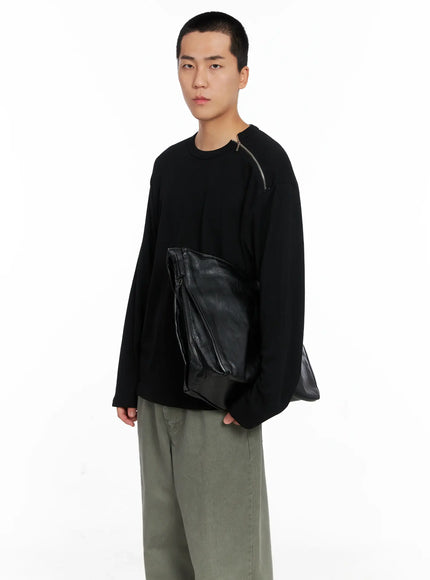 mens-one-shoulder-zip-long-sleeve-ig529