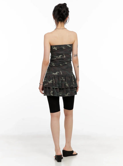camo-frill-strapless-mini-dress-cl525