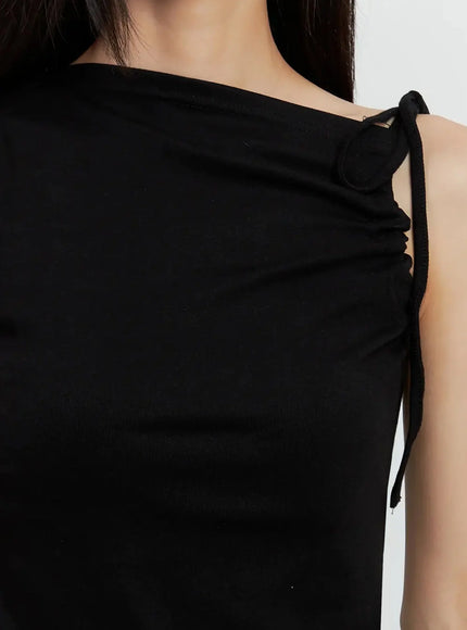 Asymmetric High Neck Tank Top IL528