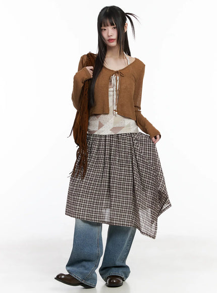plaid-asymmetrical-midi-skirt-cm524
