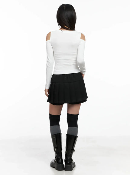 Cut-Out Ribbed Off-Shoulder Top IG527