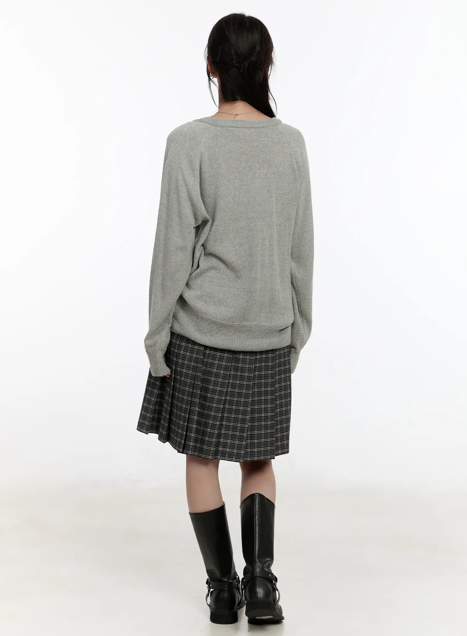 Plaid A-Line Midi Skirt CM510