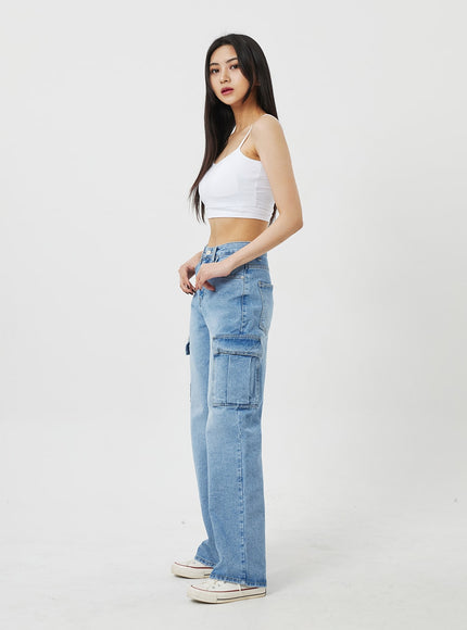 Wide Leg Cargo Jeans BF323
