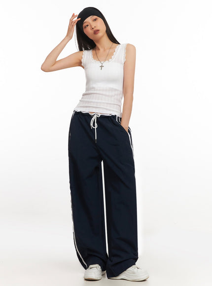 Lace-Trim Fitted Tank IA507